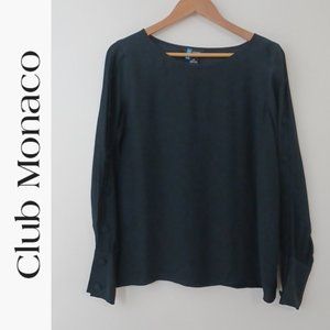 Club Monaco Black "Button Sleeve" Blouse - L